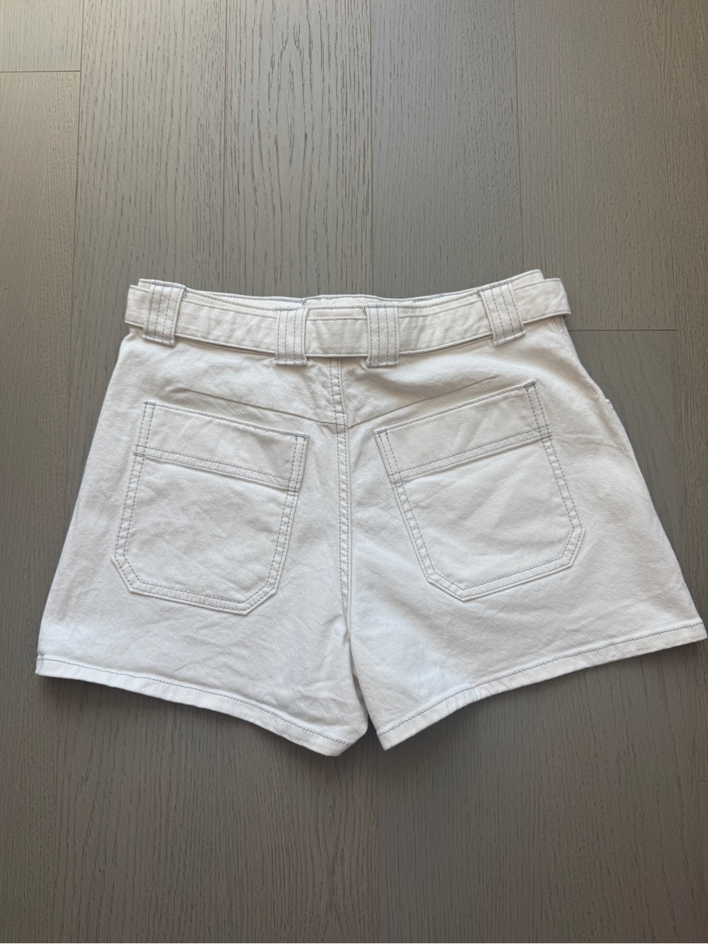 Club Monaco White High-Rise Denim Shorts - Picture 6 of 9